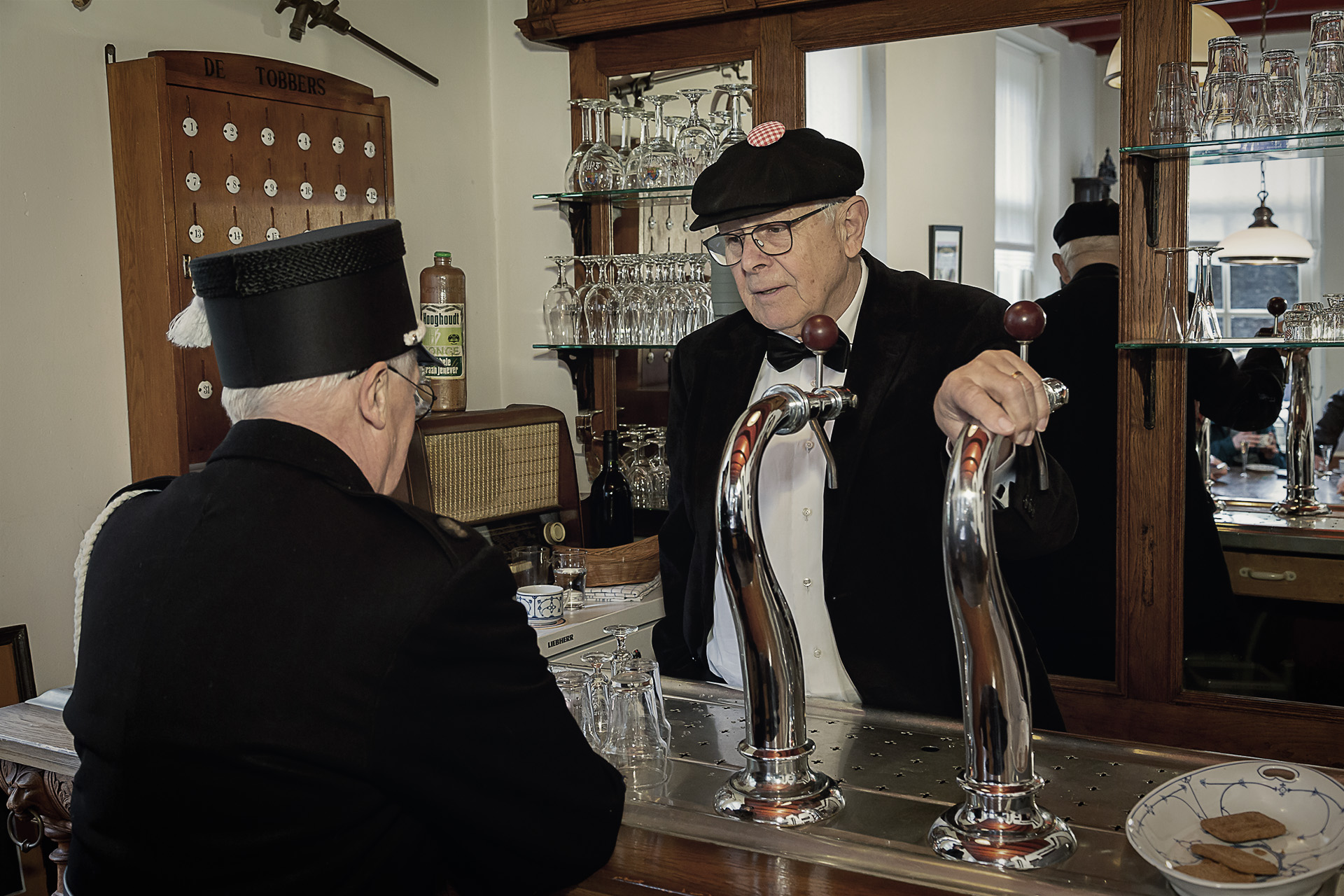 Tijd voor een borrel in het caféetje bij het Boerenbondsmuseum